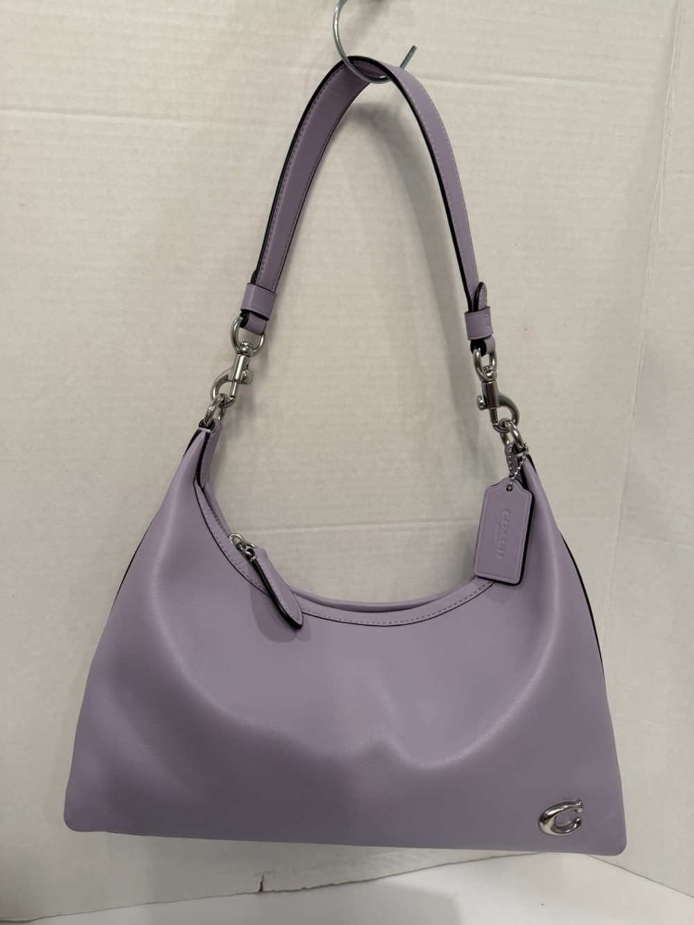 COACH Juliet Glovetanned Leather Convertible Shoulder Bag-Purple color mint cond